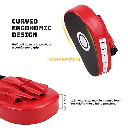 image for Odoland 2-in-1 Boxing Gloves and Punching Mitts Set for Kids, Boxing M