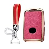 KUNIO Car Key Fob Cover Fit for 3 Alexa CX-30 CX-5 CX-8 Key Protective Cover Keychain TPU Key Holder 3 Buttons A Red