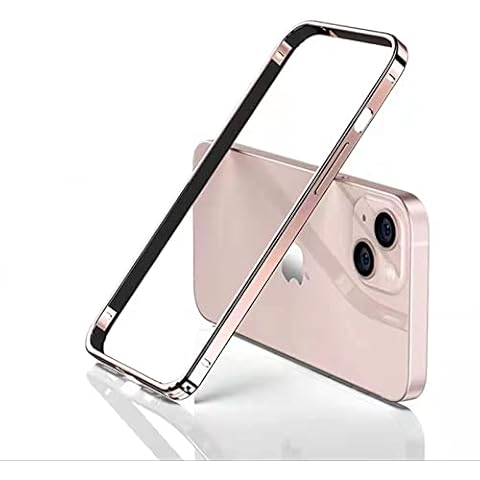 Aluminum Bumper Case for iphone 14 Pro Max, No Back Design Compatible with MagSafe Metal Frame Shockproof and Soft TPU Inner Not Affect Signal, Slim Bumper Backless Fast Heat Dissipation - Rose Gold Cover