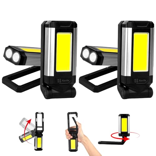 KunHe Magnetic Work Light 4-Pack 1800 mAh Rechargeable Work Light 400 Lumens 7 Modes Suitable for Industrial Maintenance Plumbing Repair Electrician
