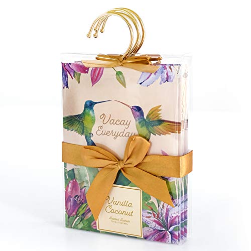 LA BELLEFÉE 4 Sobres Perfumados Aromáticos Leche de Coco Bolsitas para Cajones Armarios Habitación Baños Coches Perfuma Ropa Cajones Antipolillas Armarios Habitaciones Coches Vestuarios Zapatos