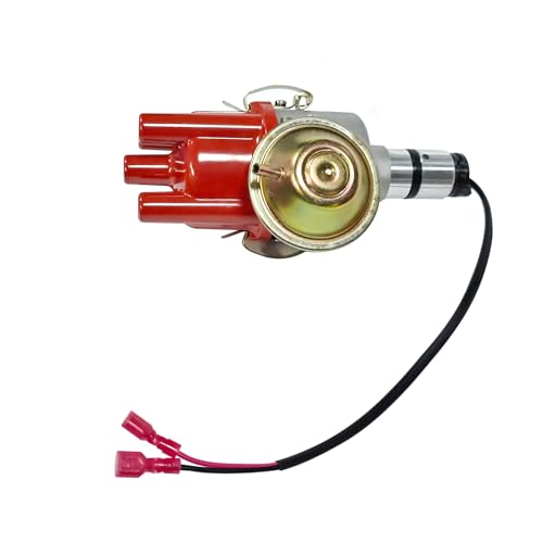 Image of 034 Vacuum Advance Electronic Distributor Red | Fits for VW Bug Bus Ghia Beetle Fastback Karmann Transporter 0231170034EL, 0231170034