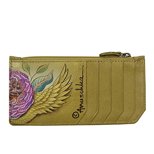 Anuschka Women's Original Hand-Painted Genuine Leather RFID Blocking Card Case with Coin Pouch2