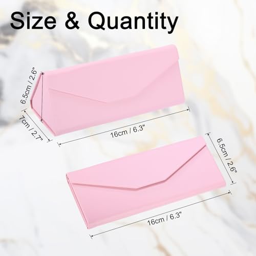 Image of PATIKIL Foldable Glasses Case, Triangle Magnetic Sunglasses Organizer Case PU Leather Hard Eyeglass Case (1 Pcs)