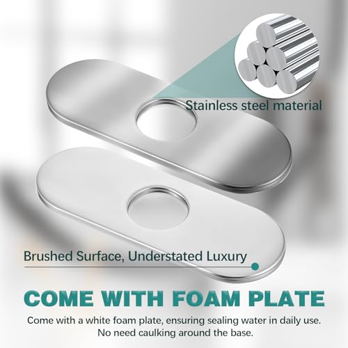 MBAIYO 35mm Ovale Wasserhahnplatte, 304 Edelstahl Spülbecken Lochkappen Abdeckplatte Waschbecken Platte Wasserhahn Befestigung Platte Anti Flecken Abdeckplatten für Badezimmer Küchenspüle