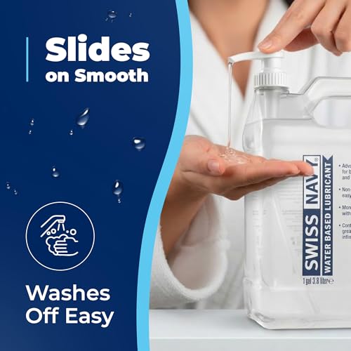Image of Swiss Navy Premium Water-Based Lubricant - 128 oz | Lubricating Gel for Men, Women & Couples - Toy Safe - Non-Staining Formula - Compatible with Latex & Condoms