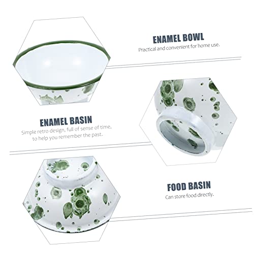 Luxshiny 4 Pçs Tigela De Esmalte Vintage Grande Tigela De Mistura De Cerâmica Recipientes De Sobreme