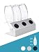Produktbild SodaNature | 3er & 4er Design Flaschenhalter in 3 Farben z.B. für SodaStream Crystal Glasflaschen | Hochwertiger Abtropfhalter Made in Germany | Edelstahl, Anthrazit, Weiß