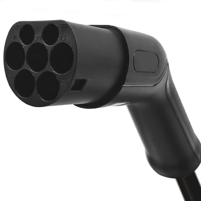 Manguera de Carga para Coche eléctrico, Tipo 2, 5 Metros, 32A, 480V, IP55; Ideal para Recarga Segura y eficiente en Exteriores.