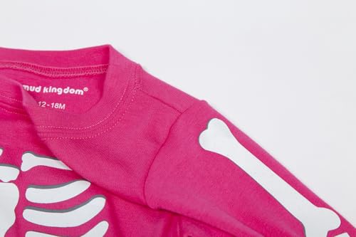 Mud Kingdom Glow in The Dark Skeleton Boys Pajamas Sets Short Sleeve Summer Black4