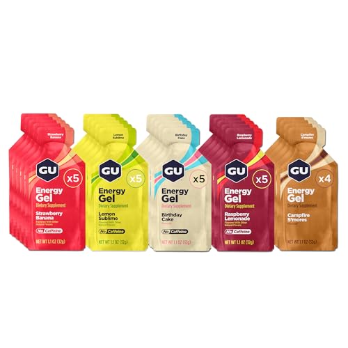 GU Energy Original Sports Nutrition Energy Gels, 24-Count, Vegan, Gluten-Free, Kosher, and...
