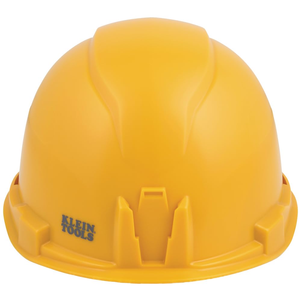 Klein Tools Casque de sécurité 60535, style casquette non ventilée, bandeau rembourré anti-odeurs anti-odeurs, testé jusqu'à 20 kV, jaune