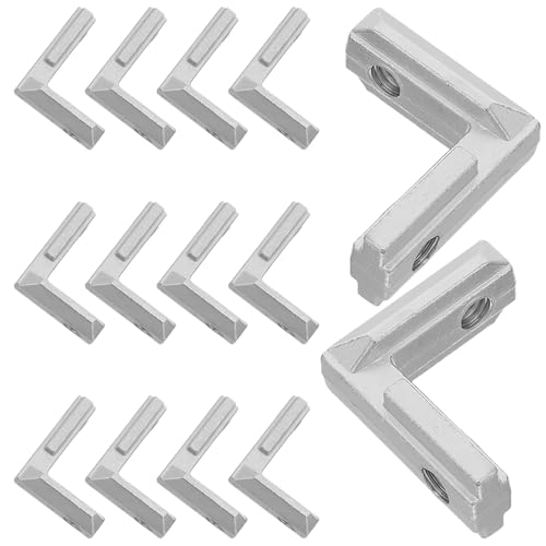 LIFKOME 20 Pezzi Connettore per slot angolare integrato connettore per giunto angolare mobili giunti di supporto angolari scrivania Silver