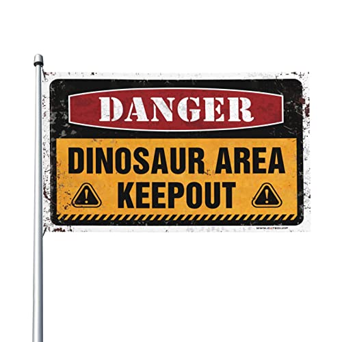Drapeau Danger Dinosaur Area COTECI pour chambre fille et bar 152x244 cm