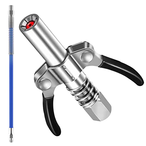 CPYJW Boquilla de Engrasadora Acoplador de Pistola de Grasa Manual de Alta Presión con Manguera de 30 cm,Pistola de Engrase G Acoplador para Neúmaticos Maquinarias Rodamientos