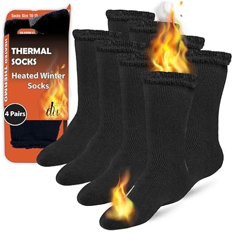 Debra Weitzner Thermal Socks for Men Women Warm Socks 4/6 Pairs Crew Winter Thick Boot Socks - Christmas Gift Cover