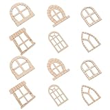 Alipis 25 piezas Kit Accesorios de Madera para Puertas y Ventanas Miniaturas sin Terminar Decoración Versátil para Jardín Casa de Muñecas y Manualidades