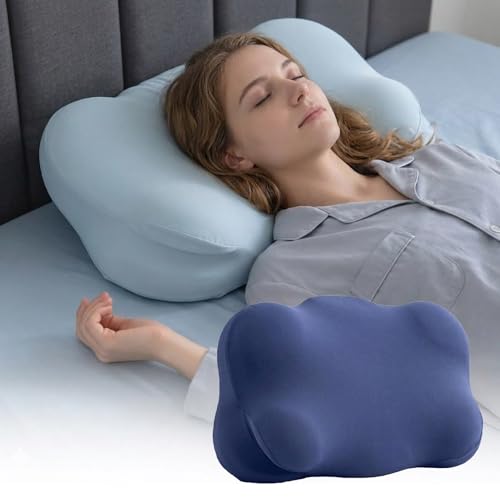 Cloud Pillow, Cloud Pillows for Sleeping, Adjustable Cervical Memory Foam Pillow for Neck and Shoulder Pain, Orthopedic Contour Pillow for Side Stomach Sleepers, Almohadas para Dormir(Dark Blue,27in)