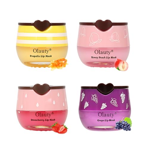4Pcs Bee Lip Balm Lip Mask Honey Pot, Honey &
