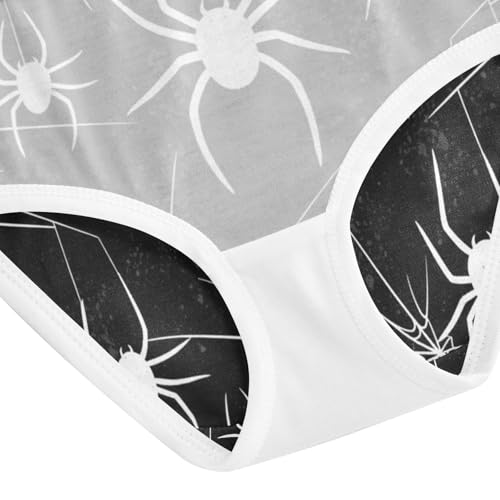 Toddler Briefs, White Spiders Webs Black Girls Cotton Underwear, 2–8 Years4