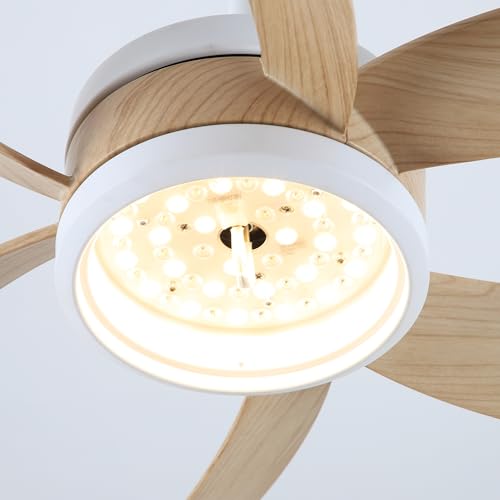 Parrot Uncle 106cm Ceiling Fan with LED Light, 6 Speed Reversible 31W DC, 3000/4000/5000k Dimmable LED, Remote Control,Timer,Modern Quiet Ceiling Fan for Bedroom Living Room,ABS Woodgrain - Image 5