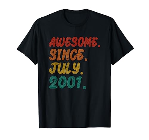 Awesome Since July 2001 Men Women Birthday Ideas Vintage Maglietta