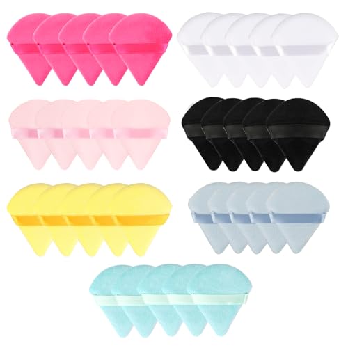 35 STK Powder Puffs, Makeup Puderquasten, Dreieck Make Up Schwämmchen, Gesicht Puderquaste, Nass Trocken Pads, Kosmetik Make up Schwamm für Loses Pulver Foundation Rouge Körperpuder