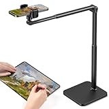 Unmatched Stability: Say goodbye to shaky footage and wobbly setups. Our overhead phone mount is engineered for professional-grade stability, featuring a heavy-duty 3.62 lbs solid iron base—that's a 29% heavier foundation compared to the standard 2.5...