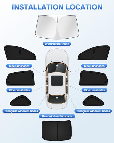 Image of Canvcle Sunshades for Honda Accord 2023-2025 2026 Accessories Windshield Sun Shade Side Rear Window Shade Cover Sun Visor Shield Privacy Protection Keep Vehicle Cool Black 8PCS