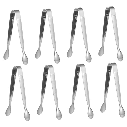 VINTORKY 8piezas De Acero Inoxidable Para Servir Hielo Azúcar y Snacks De Diseño Antideslizante Para Buffets y Fiestas