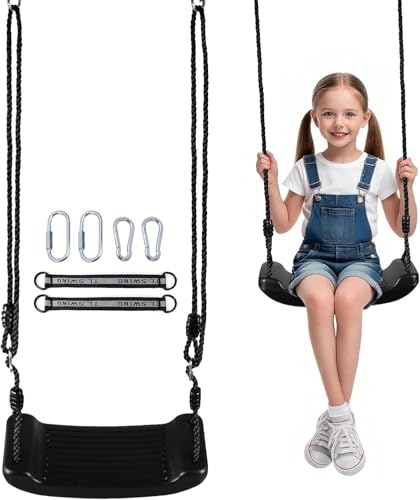 Balancoire Extérieur, Siège Balançoire Arbre Interieur Plastique Dur Balancoire avec Réglable Corde,Charge Maximale:100 kg,pour Enfants à Partir de 3 Ans