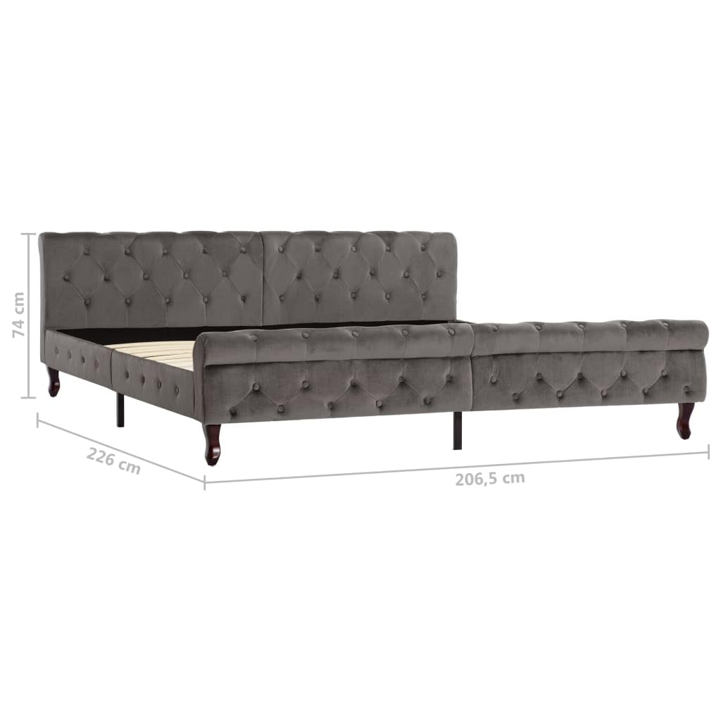 Velluto grigio premium trasformabile divano letto angolare 200x200 cm
