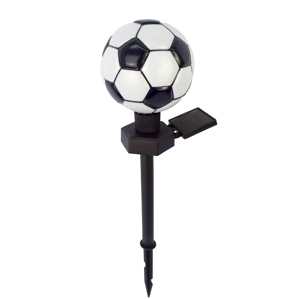 JAWSEU Solar Powered Football Shaped Garden Light, LED Solar Lights for Outdoor Garden Yard Driveway Path, Black, 4.1 cm x 2.1 cm x 35 cm