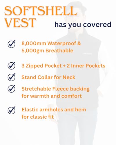 Acme Projects Men's Lightweight Classic Softshell Vest Windproof Sleeveless Jacket Travel Hiking Running Golf2