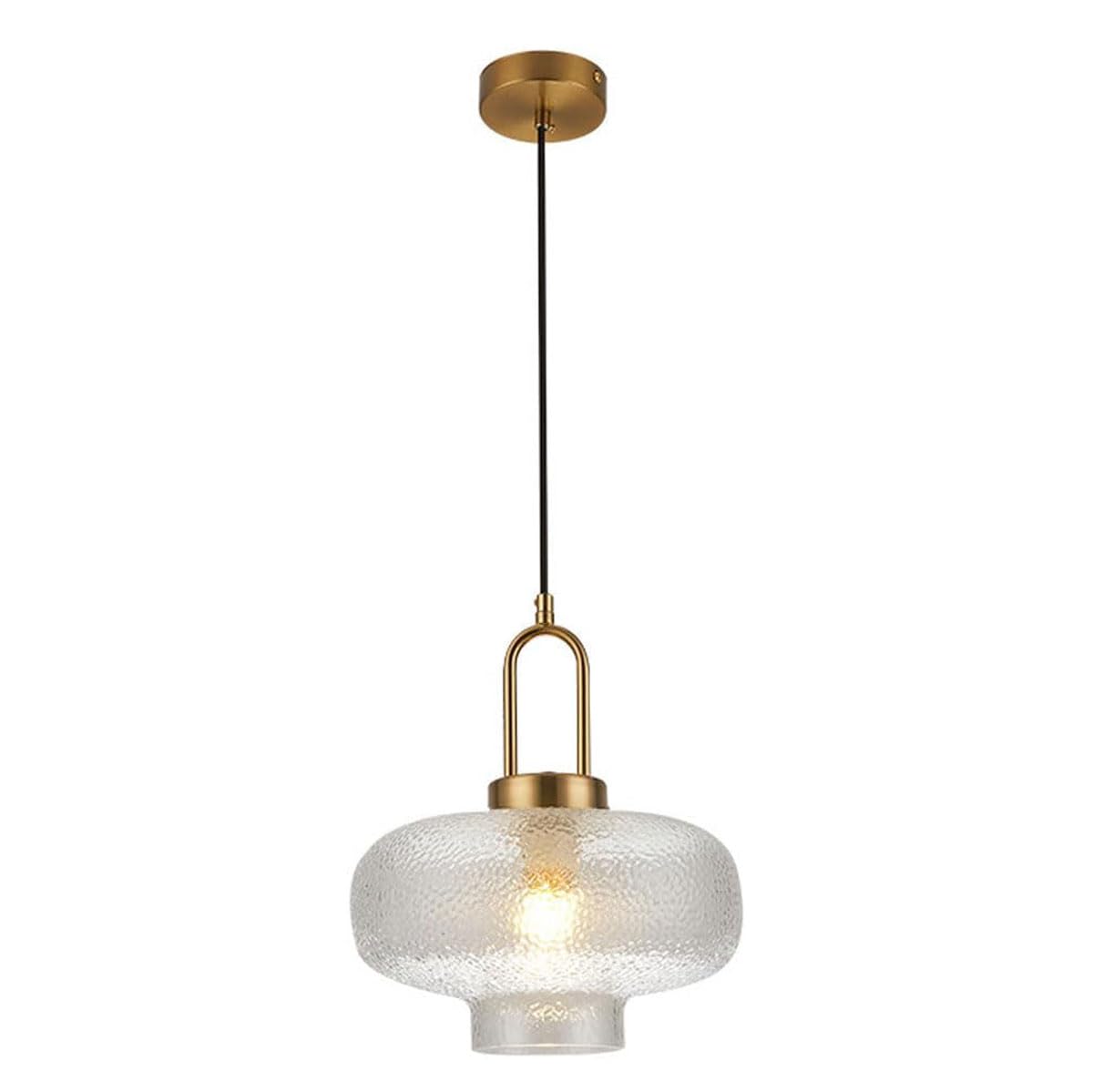 NHPJFDC Nordic Gold Pendant Lamp - Vintage Glass Chandelier for Kitchen Island, Bedroom, and Living Room