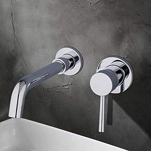 Robinet de lavabo en laiton mural mitigeur eau chaude et froide avec bec rotatif salle de bains