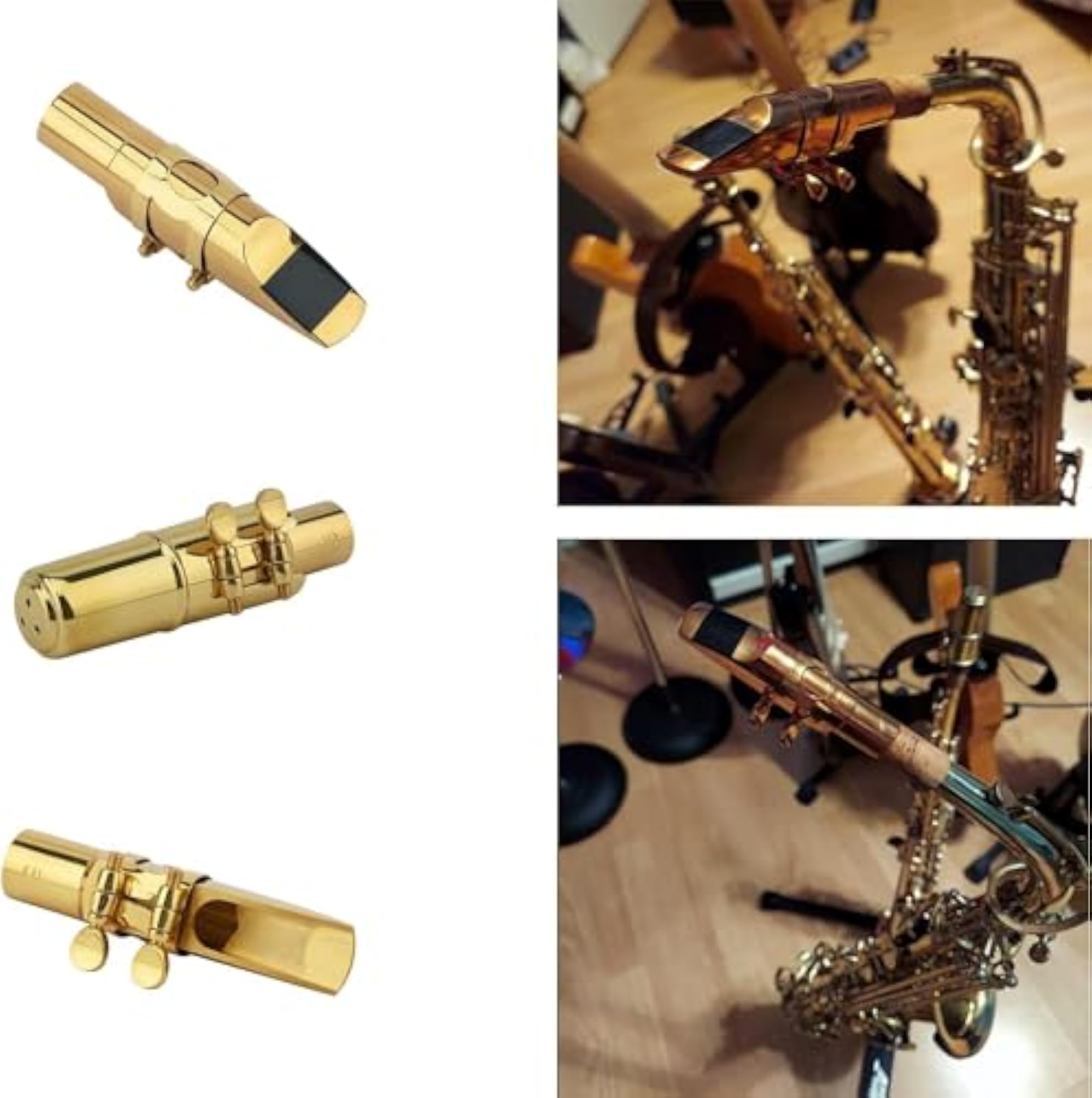 Alto Saxophone Mouthpiece with Cap & Ligatures, Brass