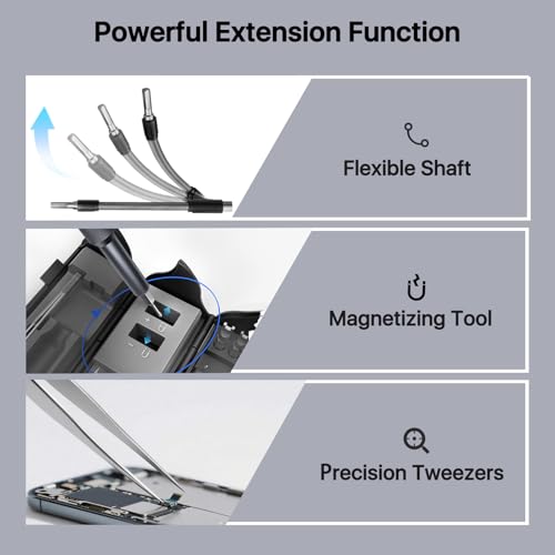 Image of AXTH 128-in-1 Precision Screwdriver Set, Professional Magnetic Mini Repair Tool Kit for Phone, Computer, Watch, Laptop, Macbook, Ring Doorbell, Eyeglass, Electronic, [Bearing Steel] Screw Driver