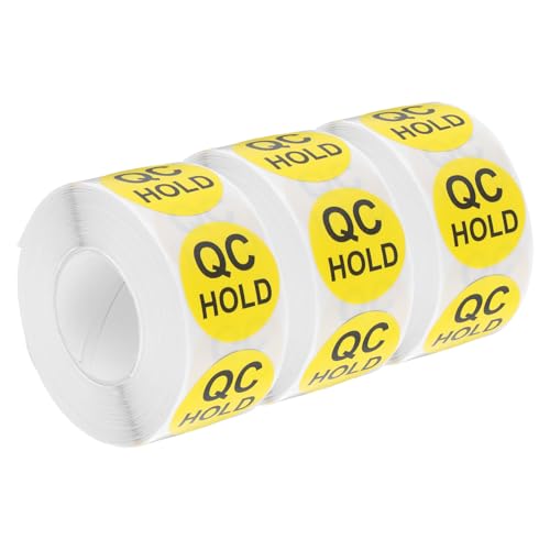 Étiquettes autocollantes jaunes de marquage inventaire pastilles rondes 25 mm QC Hold MECCANIXITY