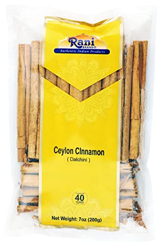 Rani Ceylon Cinnamon Sticks 7oz (200g) ~ 20-24 Sticks 5 Inches in Length, True Ceylon Cinnamon (Not Cassia) ~ All Natural | Vegan | No Colors | Gluten Friendly | NON-GMO | Kosher | Product of Vietnam