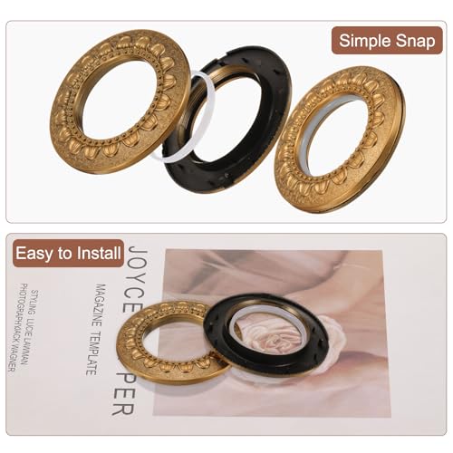 Œillets de rideaux coulissants 42 mm sable doré par lot de 32 pièces - 4