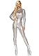 Leg Avenue Laser cut metallic catsuit Kostum silver M
