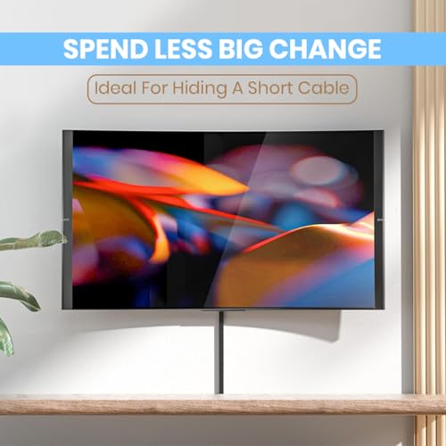 Image of Serplex 94in Cord Cover Kit Self-Adhesive Cable Hider Cord Organizer, Wire Covers for Cords on Wall, Wire Hiders for TV on Wall Cable Management, Sliding Cable Cover Raceway, 6xL15.7 W0.59 H0.4in