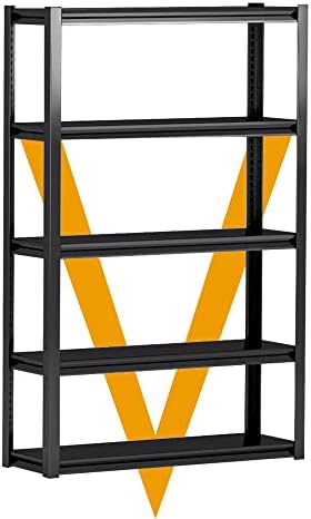 5 Tier Garage Shelving, Storage Shelves Heavy Duty Shelving, Adjustable Metal Shelf Rack and Shelf Units, Garage Shelving Heavy Duty Warehouse Industrial Shelving, 31.5" W X 15.7" D X 63" H