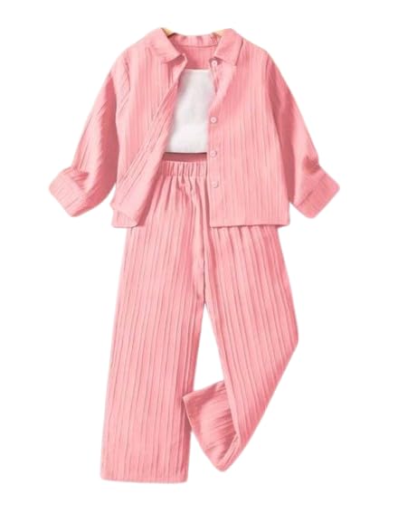 Girls Cotton Blend Top Pants Set