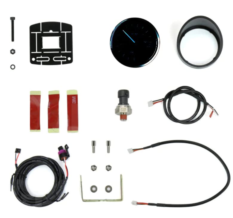 Oil Pressure Gauge-with Peak and Warning Electrical Amber/White Supreme Clear Lens White Pointer Series 52mm (2 1/16")