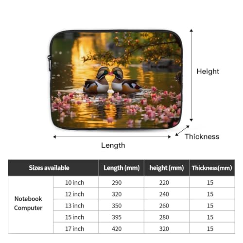 Pair Of Mandarin Ducks Laptop Sleeve Case 15 Inch Suitable For Notebook Computer Tablet Traveling Carrying Simple Case4