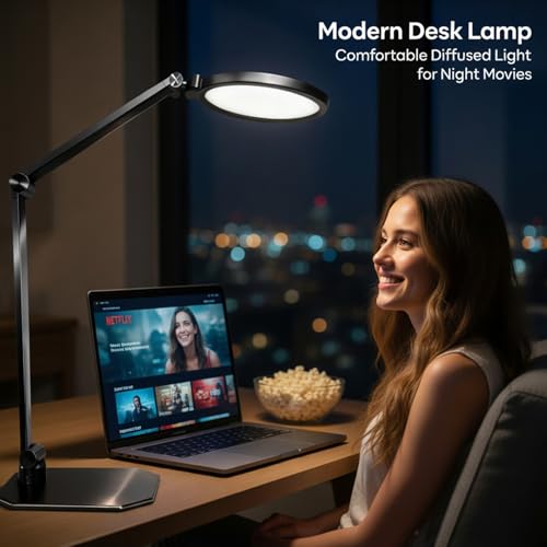 NS LED Desk Lamp 2 Pack, LED Desk Light for Home Office & Video Calls, Adjustable 3000K-6500K Office Lamp with Remote Control, Timer, Memory, CRI95+, Dimmable Desktop Lamp - image 2
