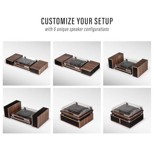 Image of Crosley CR7502A-WA Riff Record Player with Speakers, Walnut