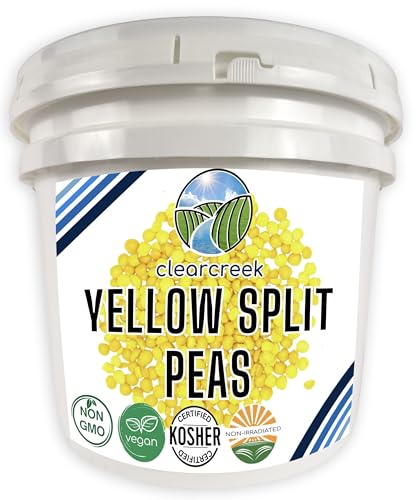CLEAR CREEK Certified Glyphosate Residue Free Yellow Split Peas | 25 lb Bucket | Non-GMO | Kosher | Vegan